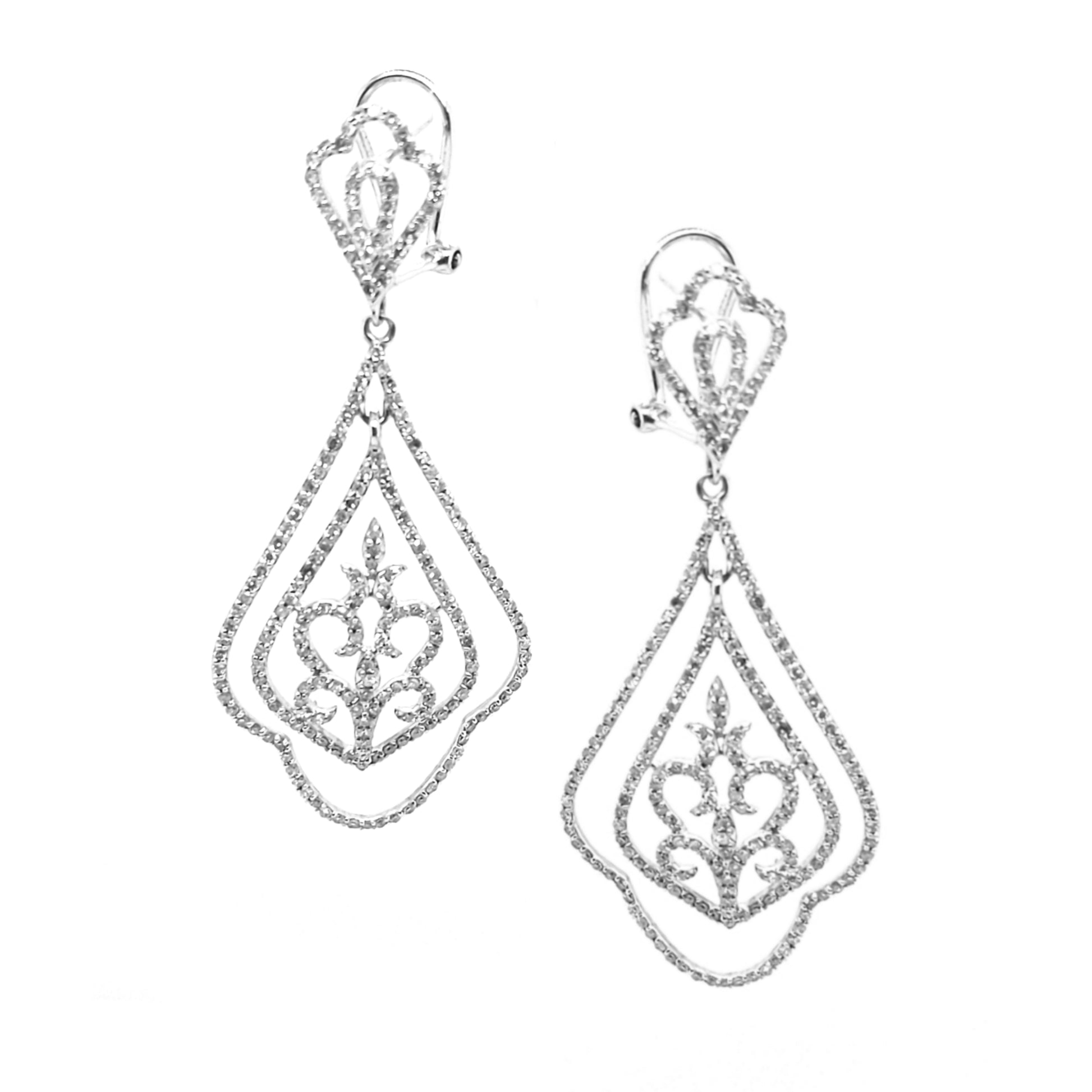 14K Gold And Diamond Hanging Earring - HK Jewels