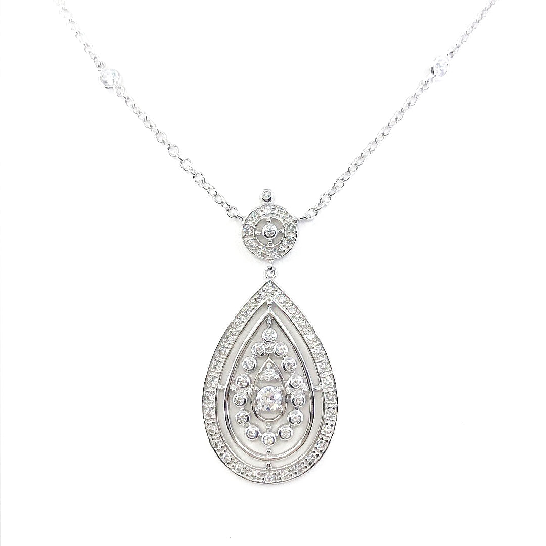 Sterling Silver Teardrop Necklace - HK Jewels