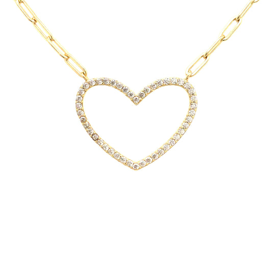 Sterling Silver Gold Plated Open Heart - HK Jewels