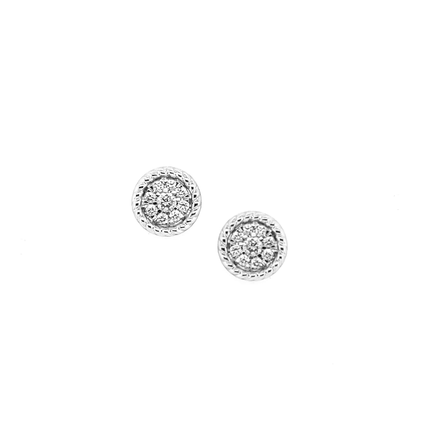 10K Gold Round Diamond Stud Earrings - HK Jewels