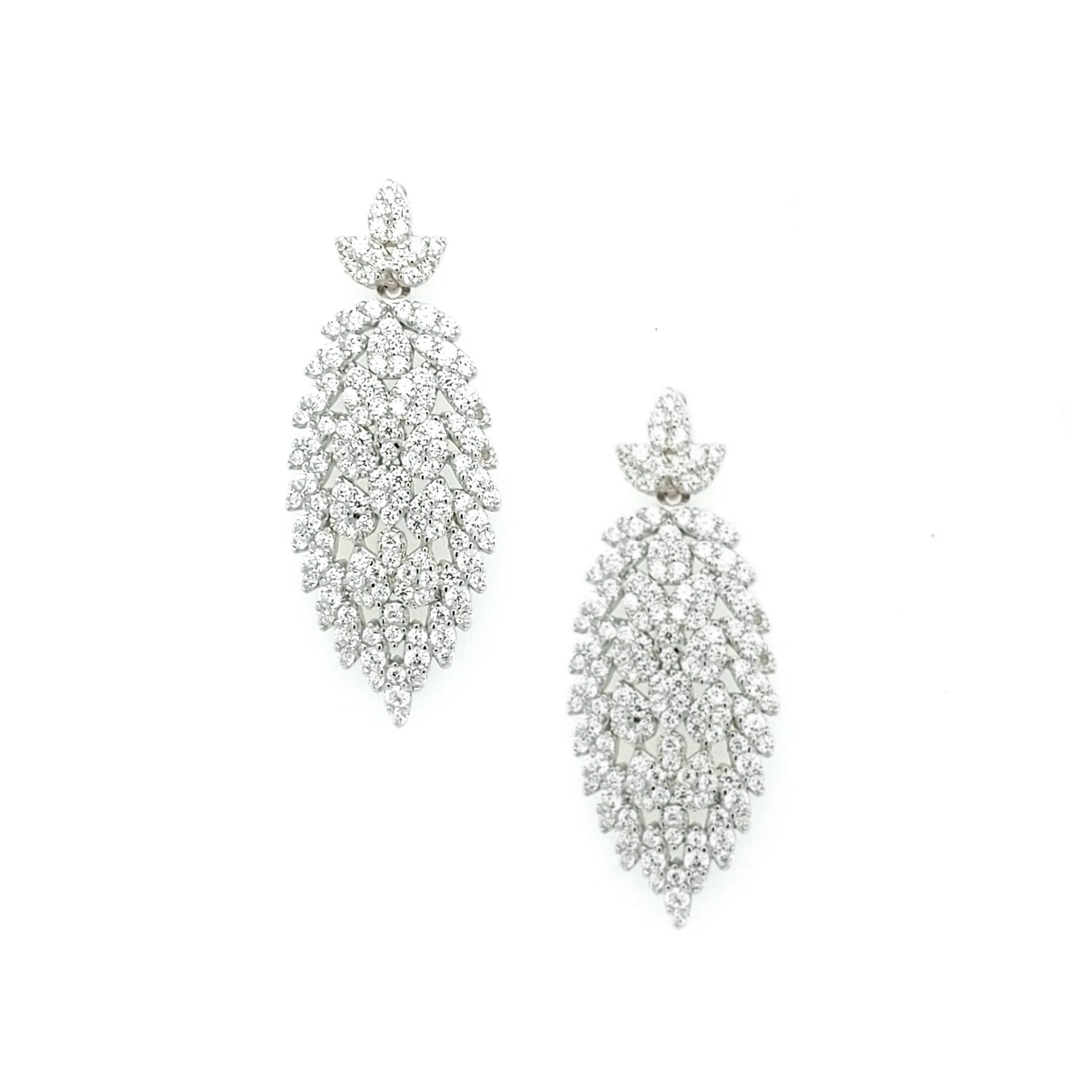 Sterling Silver Leaf Earrings - HK Jewels