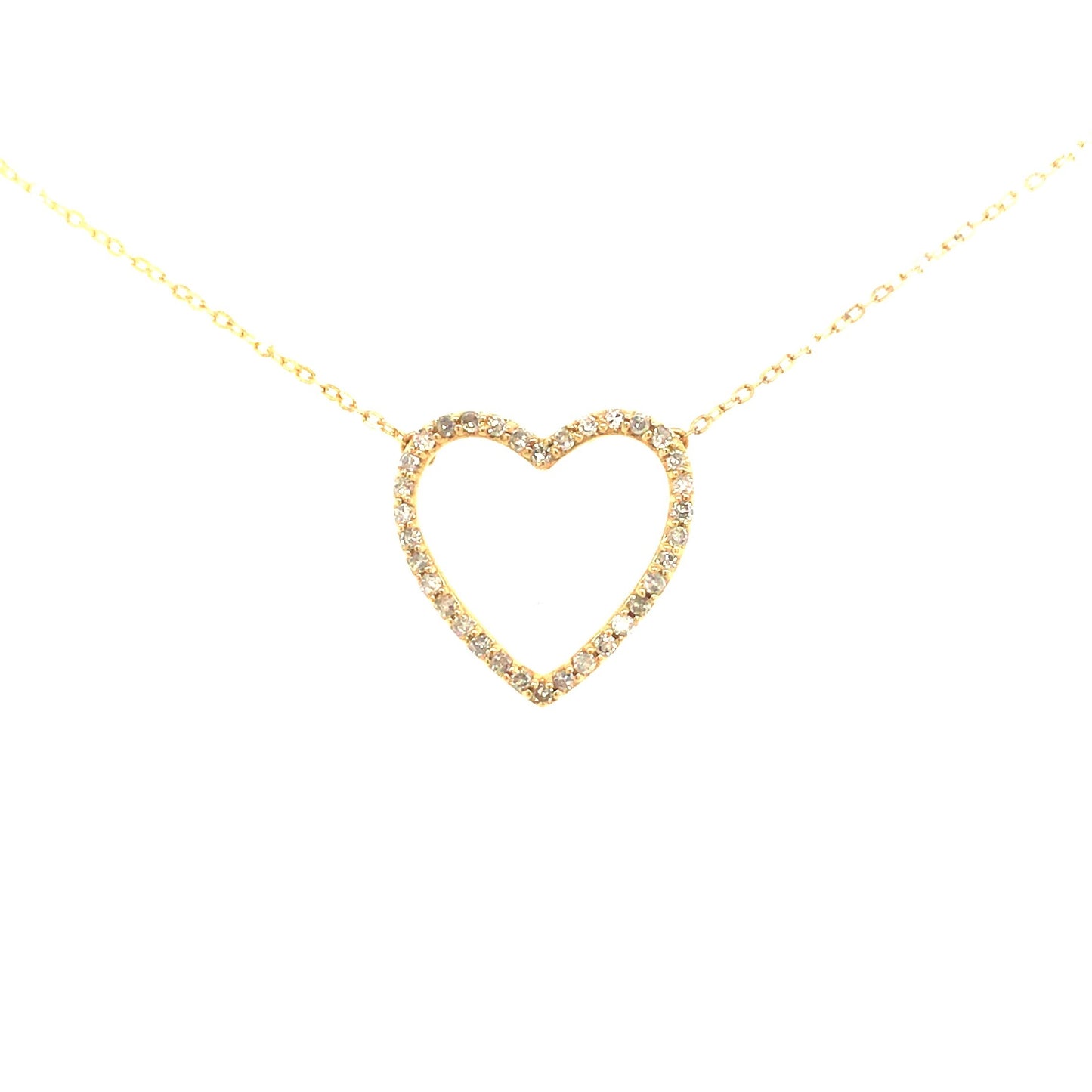 14K Gold And Diamond Heart Necklace - HK Jewels