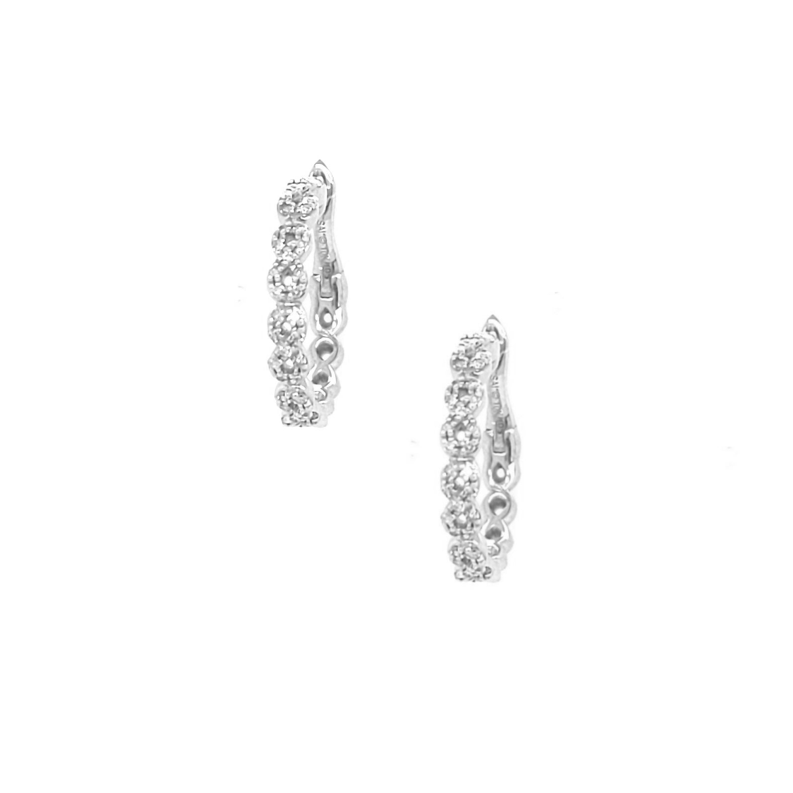 10K Gold And Diamond Hoop Earrings - HK Jewels