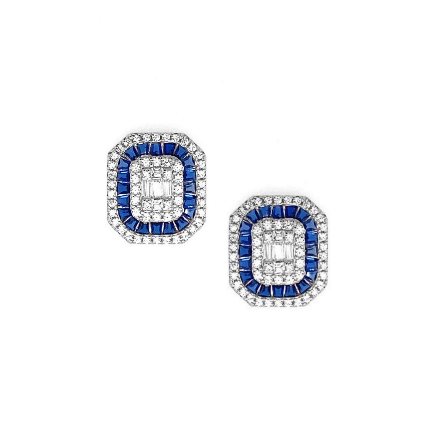 Genuine Spinel Baguette Stud Earrings - HK Jewels