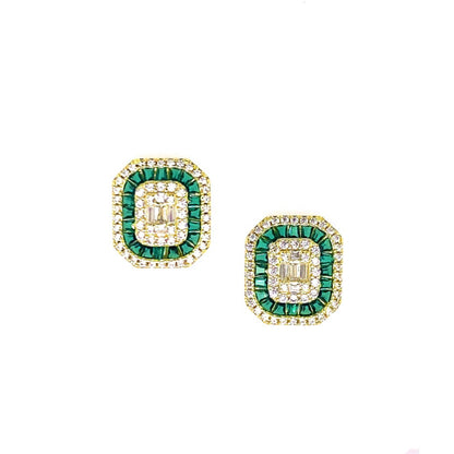 Genuine Spinel Baguette Stud Earrings - HK Jewels