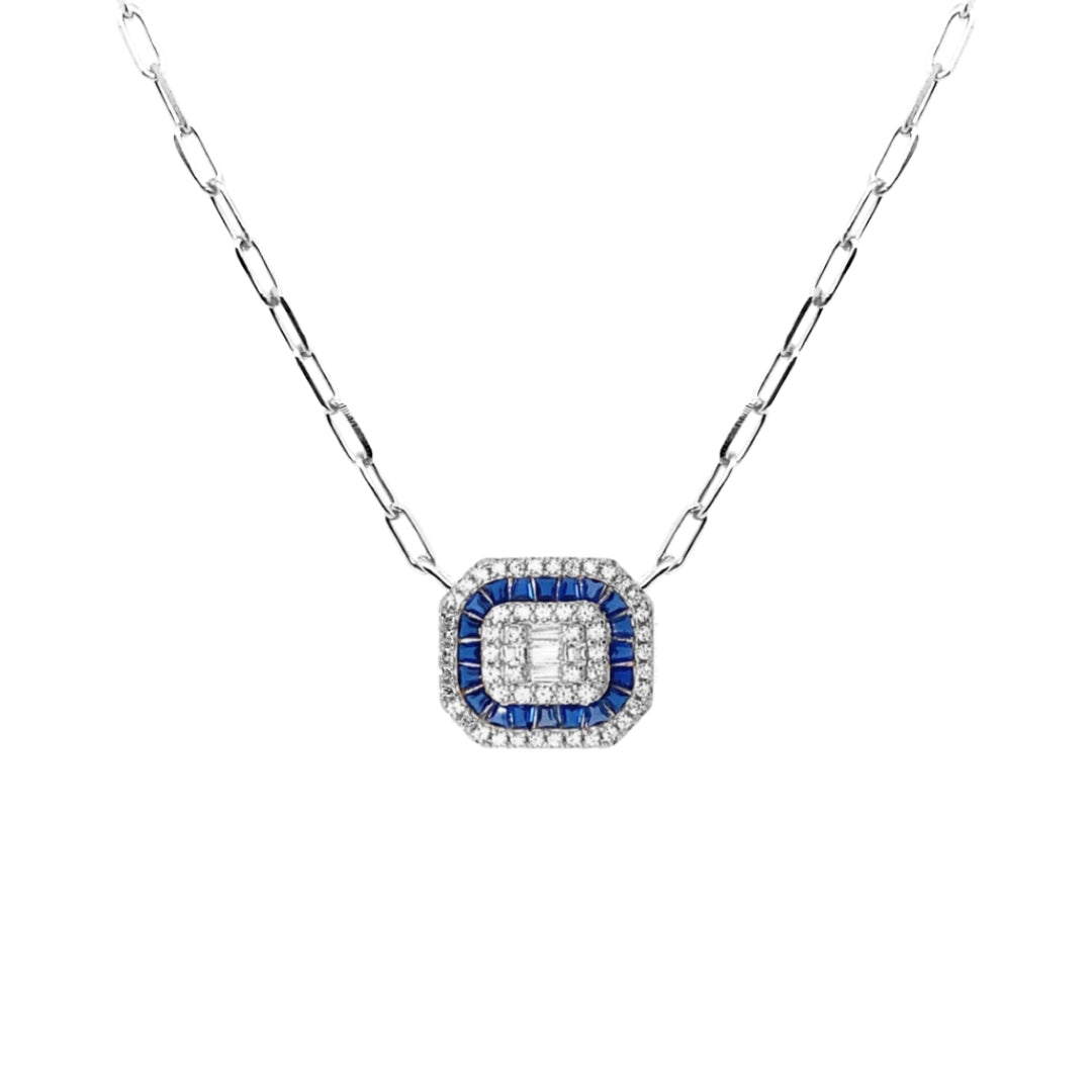 Genuine Spinel Baguette "Solitaire" Necklace - HK Jewels