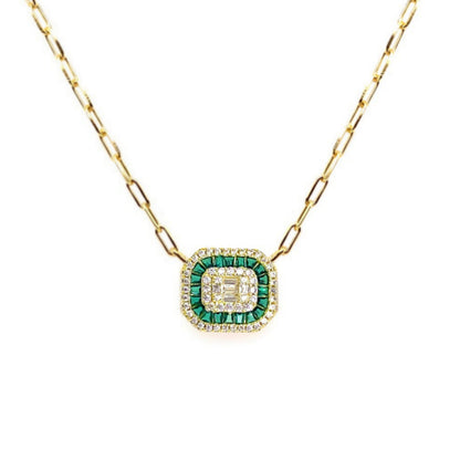 Genuine Spinel Baguette "Solitaire" Necklace - HK Jewels