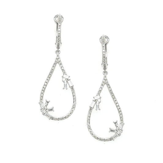 14K Gold and Diamond Teardrop Earrings - HK Jewels