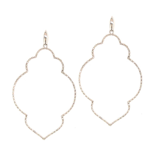 10K Gold And Diamond Hollow Design Hanging Earring - HK Jewels