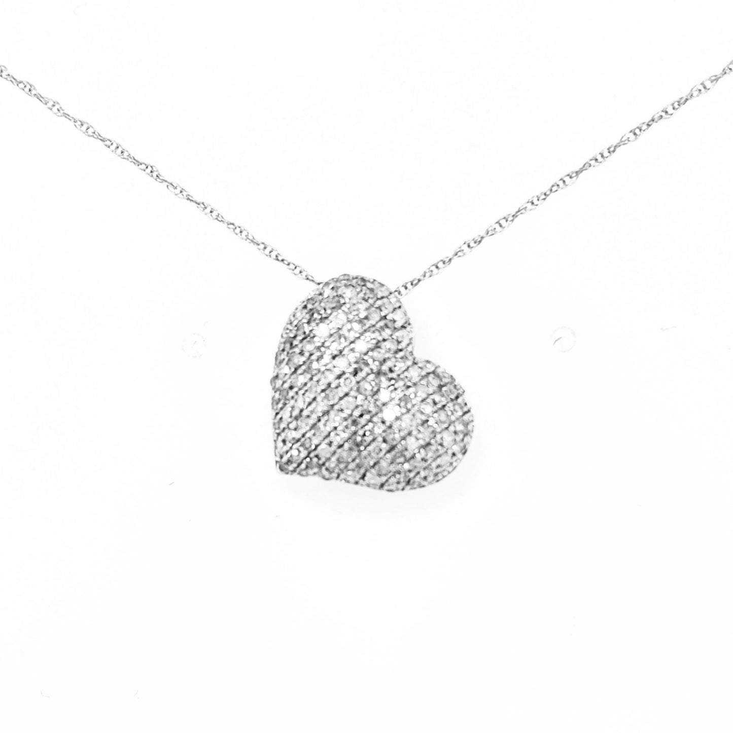 14K Gold And Diamond Heart Pendant Necklace - HK Jewels