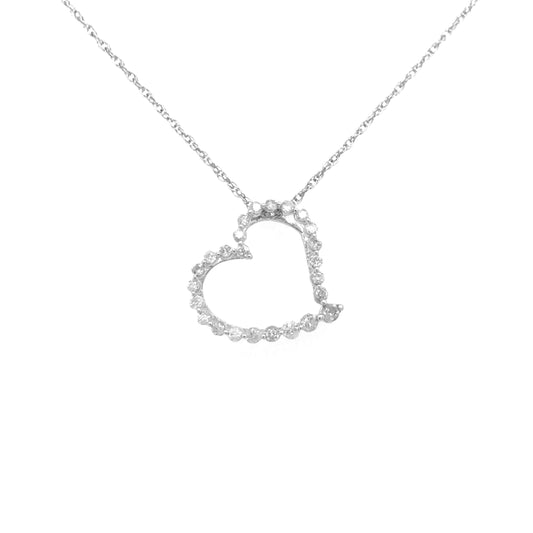Gold and Diamond Heart Pendant  necklace - HK Jewels