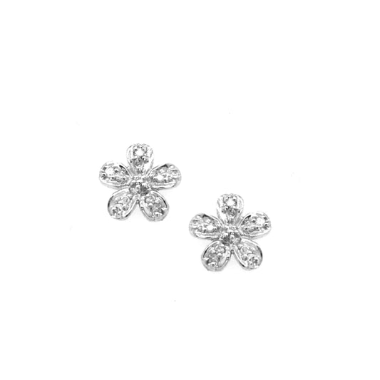 10K Gold Micropave Stud Earrings - HK Jewels