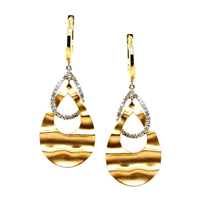 14K Gold And Diamond Interlinked Teardrop Earrings - HK Jewels