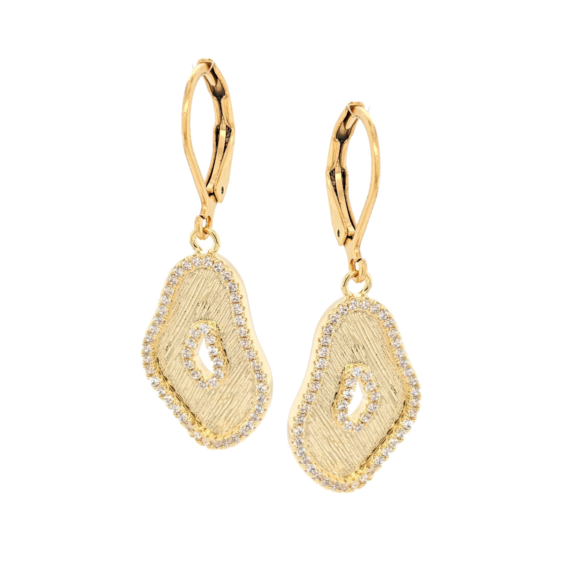 Brushed Blot Shape Earring - HK Jewels