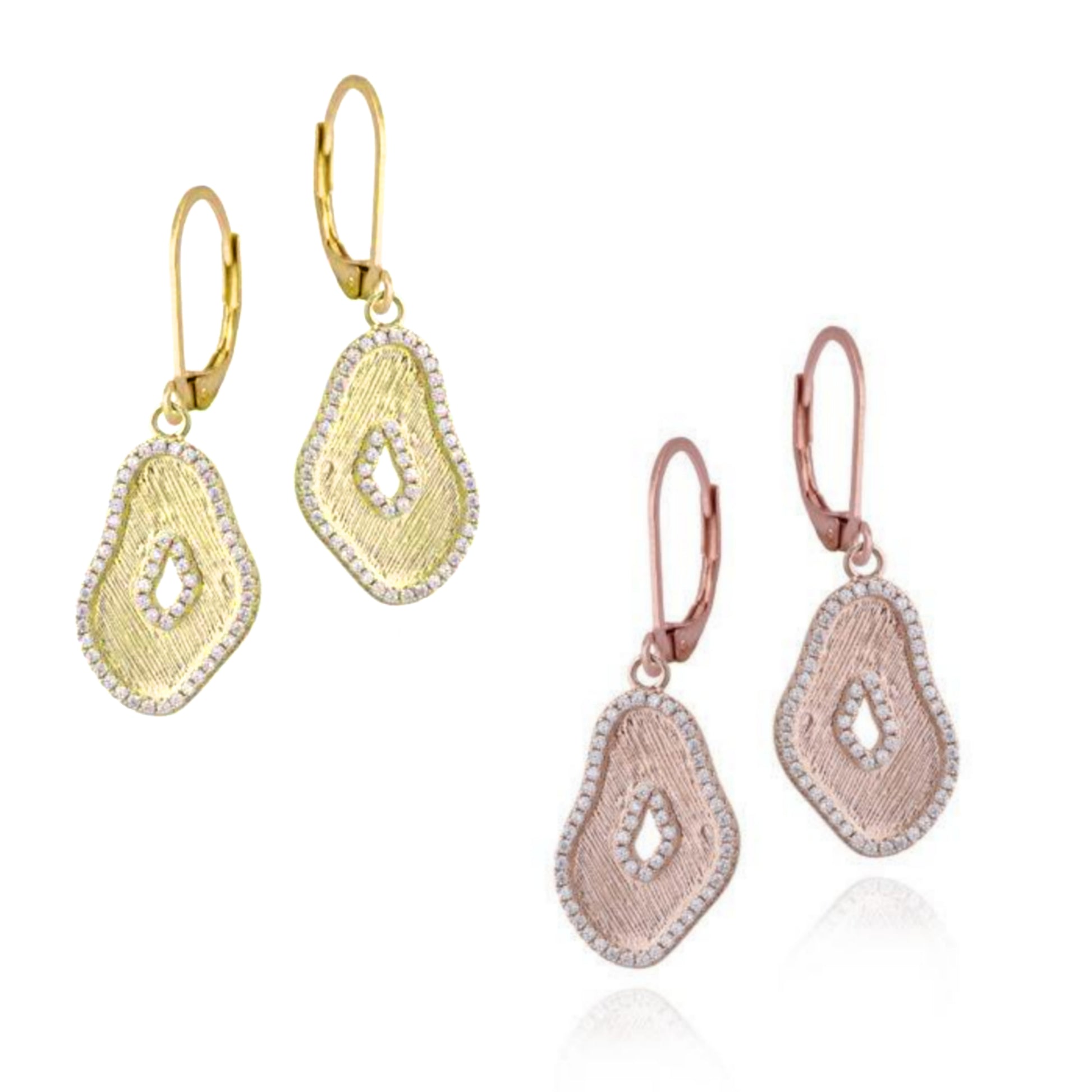 Brushed Blot Shape Earring - HK Jewels