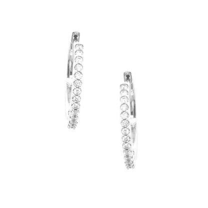 10K Gold And Diamond Hoop Earrings - HK Jewels