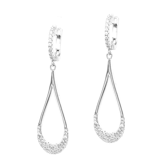 Sterling Silver MicroPavé Teardrop Earring - HK Jewels