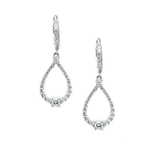Sterling Silver Teardrop CZ Earring - HK Jewels