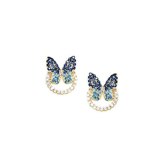 Butterfly On Circle Stud Earring - HK Jewels
