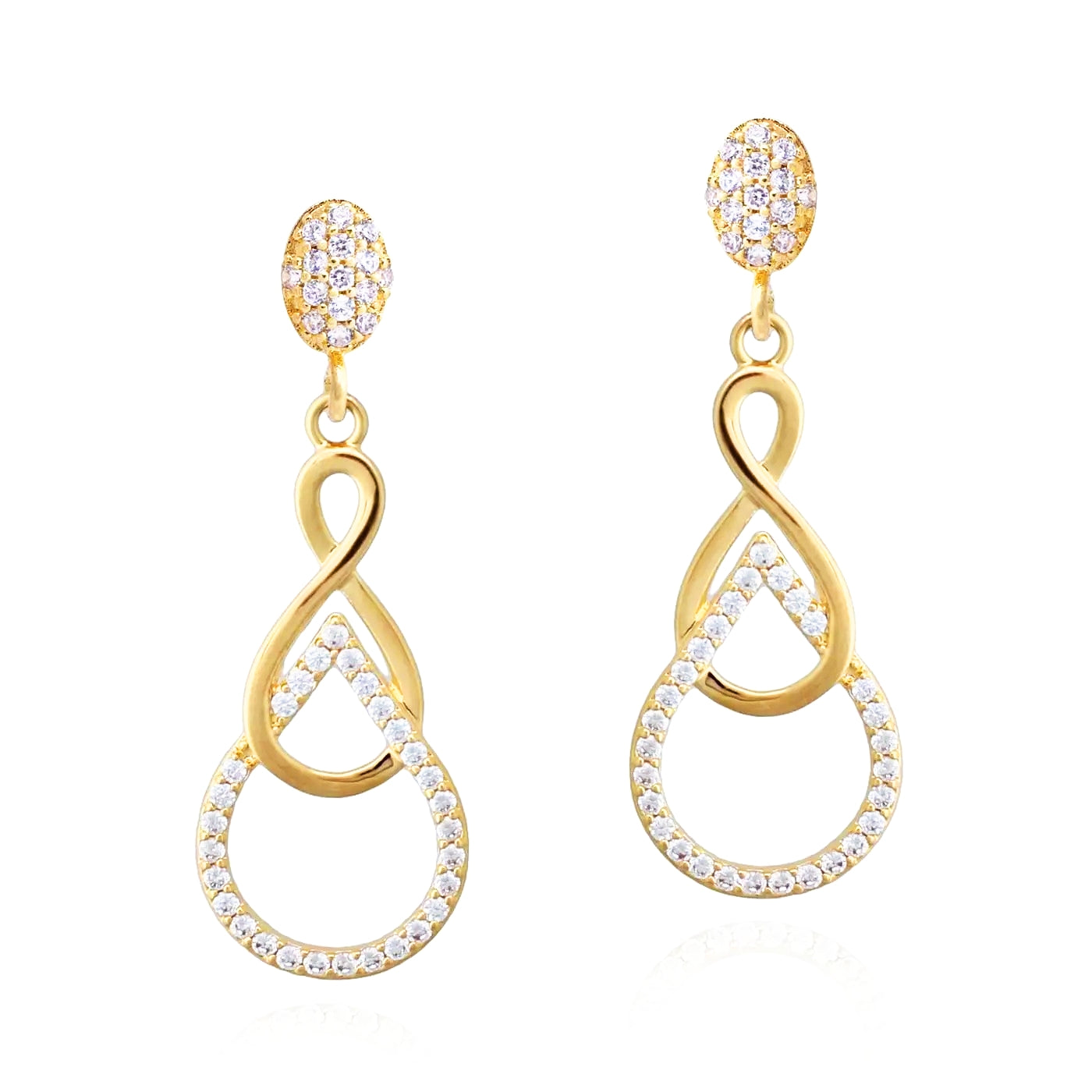 Surgical Steel Twisted Teardrop And CZ Earrings - HK Jewels