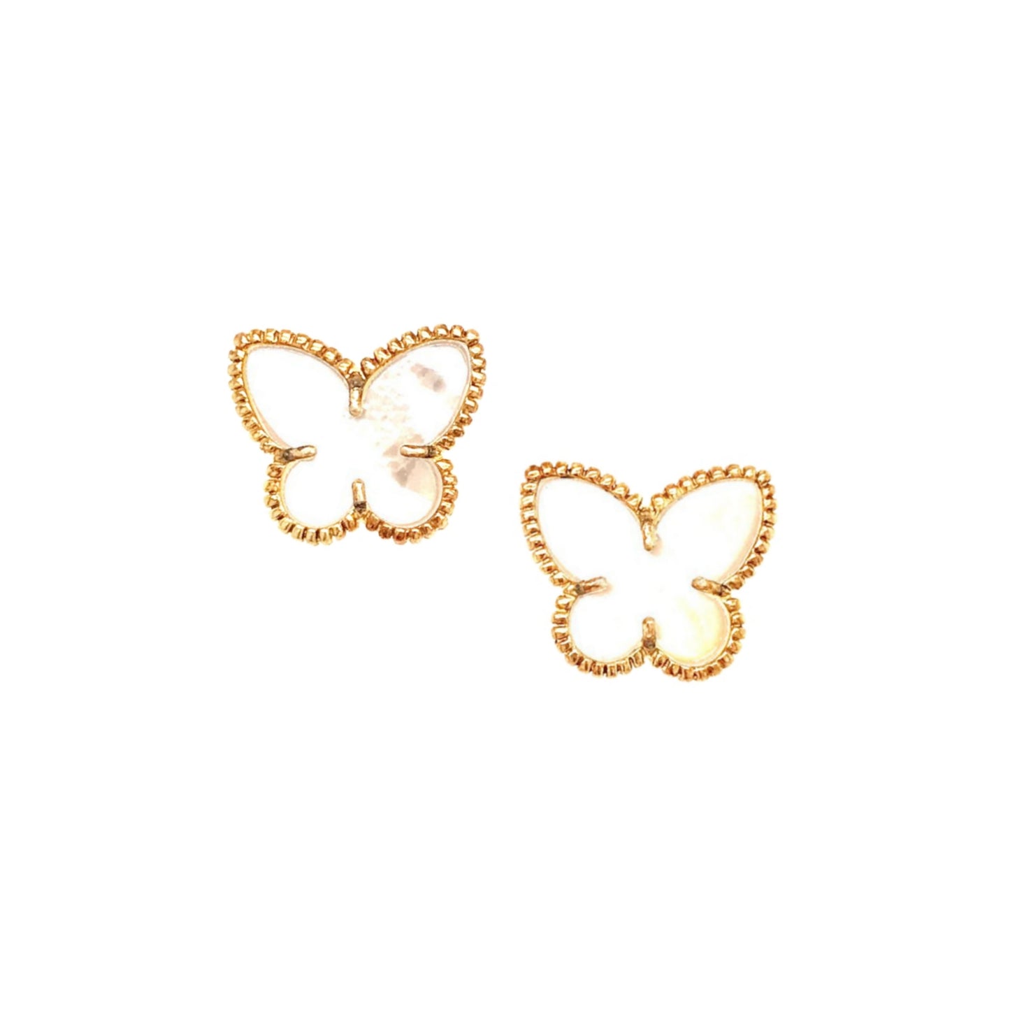 Sterling Silver Butterfly MoP Stud Earrings - HK Jewels