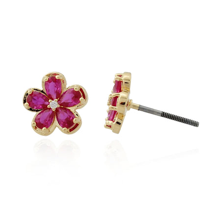 Mini Flower Stud Screwback Earring - HK Jewels