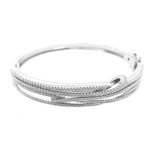 Sterling Silver CZ Bangle - HK Jewels