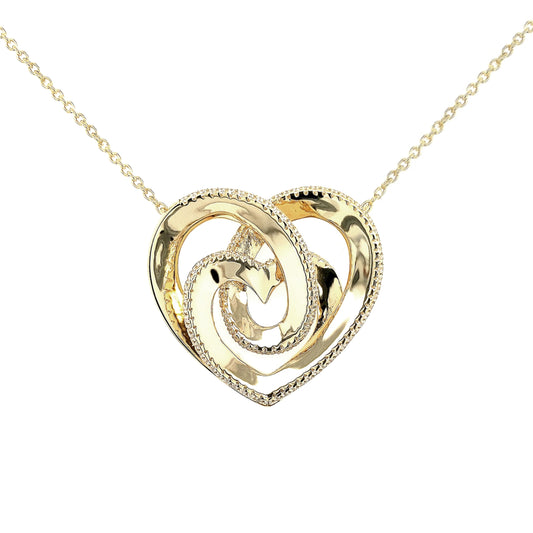 Gold Plated Sterling Silver Heart Pendant - HK Jewels