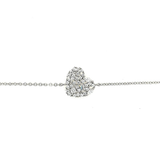 Sterling Silver CZ Heart Bracelet - HK Jewels