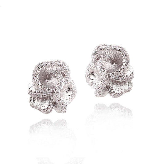 Surgical Steel Matte Ruffle Stud Earrings - HK Jewels