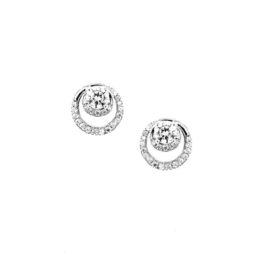 Sterling Silver Round CZ Stud Earring - HK Jewels