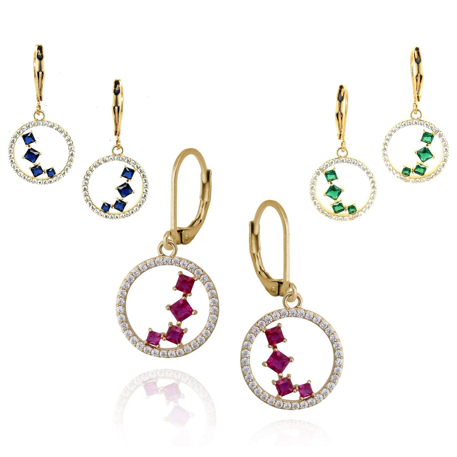 Tumbling Stones in Circle Earring - HK Jewels