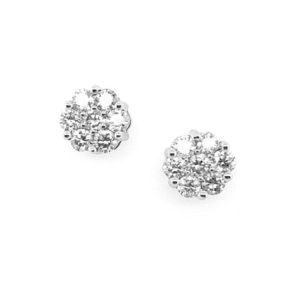 10K Gold And Diamond Round Stud Earring - HK Jewels