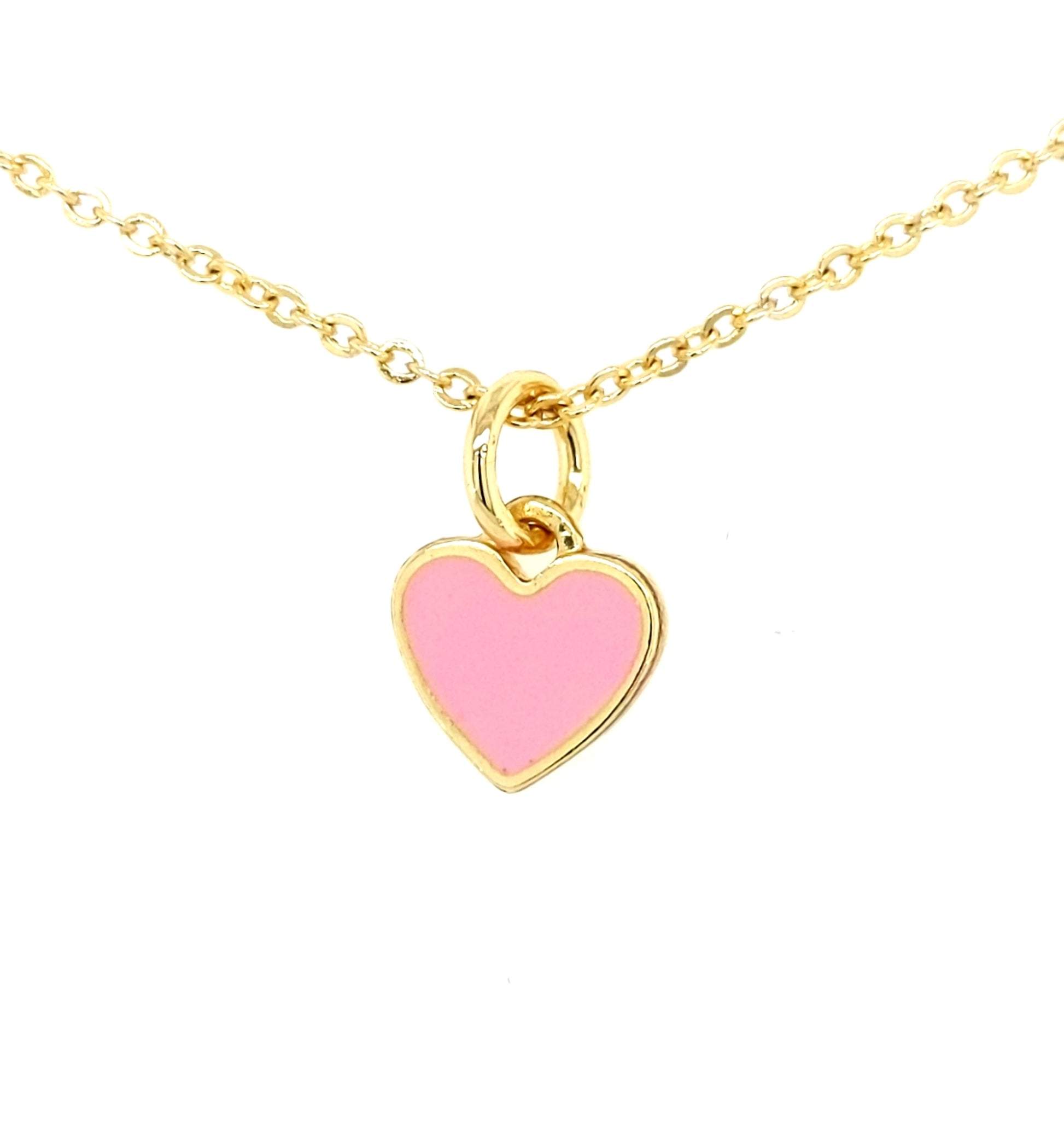 Little Solid Enamel Heart Pendant - HK Jewels