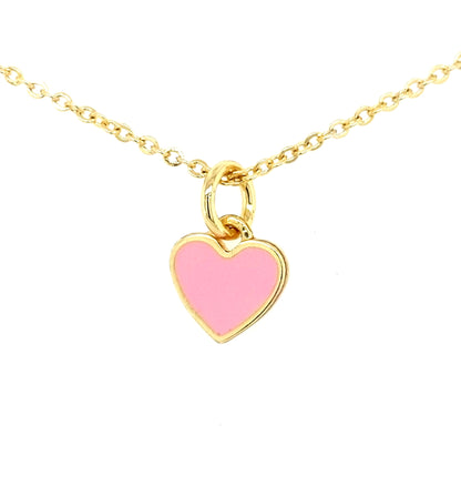 Little Solid Enamel Heart Pendant - HK Jewels
