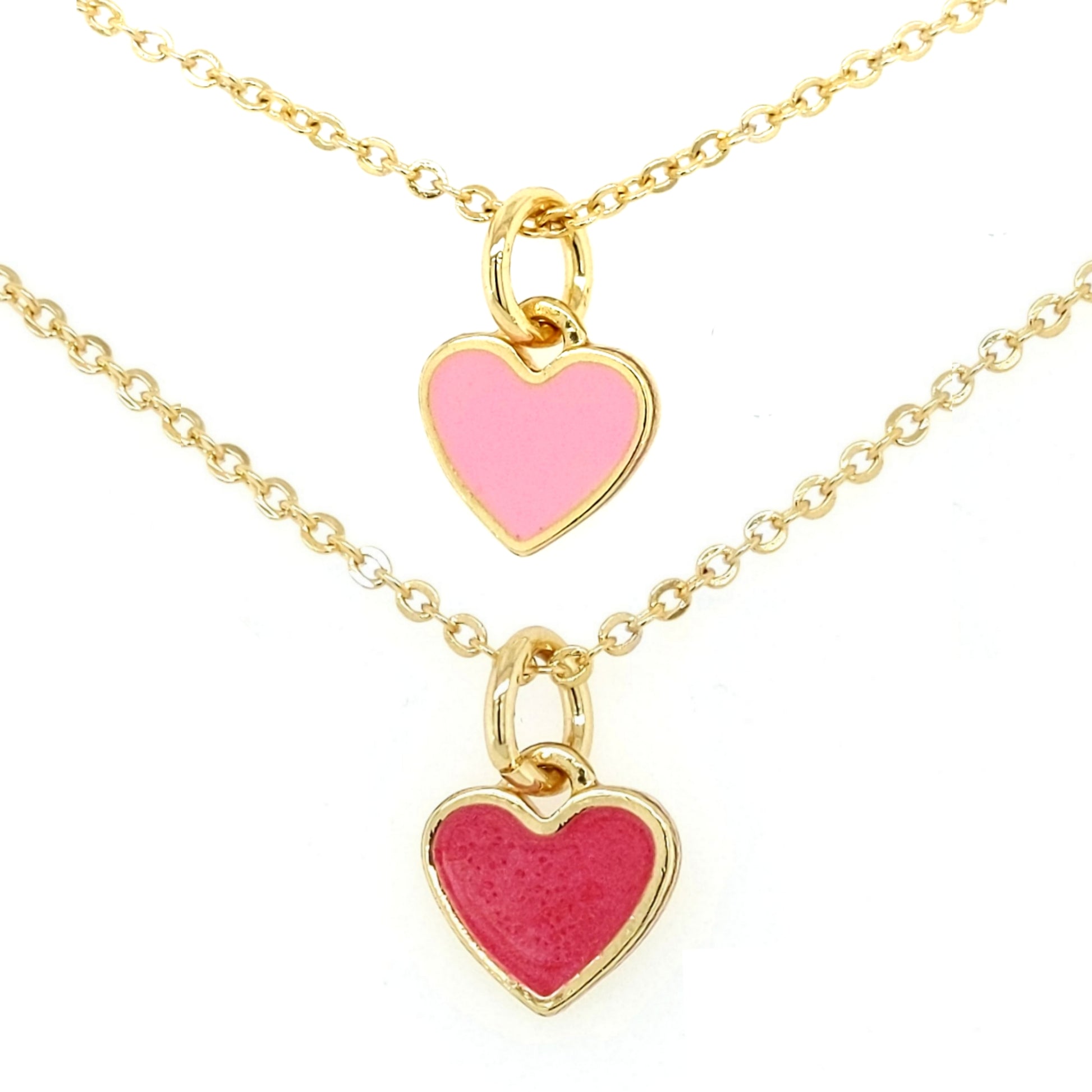 Little Solid Enamel Heart Pendant - HK Jewels