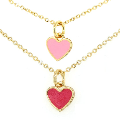 Little Solid Enamel Heart Pendant - HK Jewels
