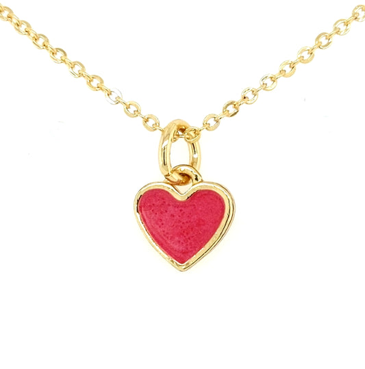 Little Solid Enamel Heart Pendant - HK Jewels