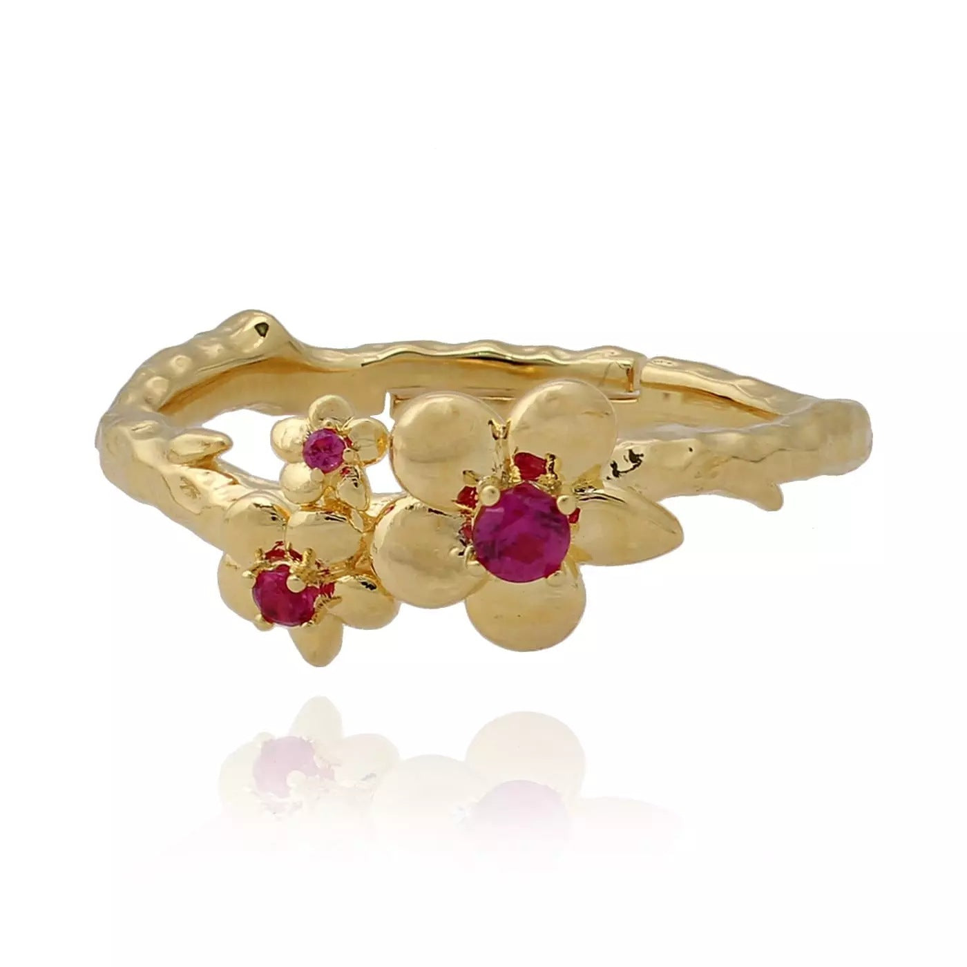 Gold Plated  Flower Branch Ring - HK Jewels