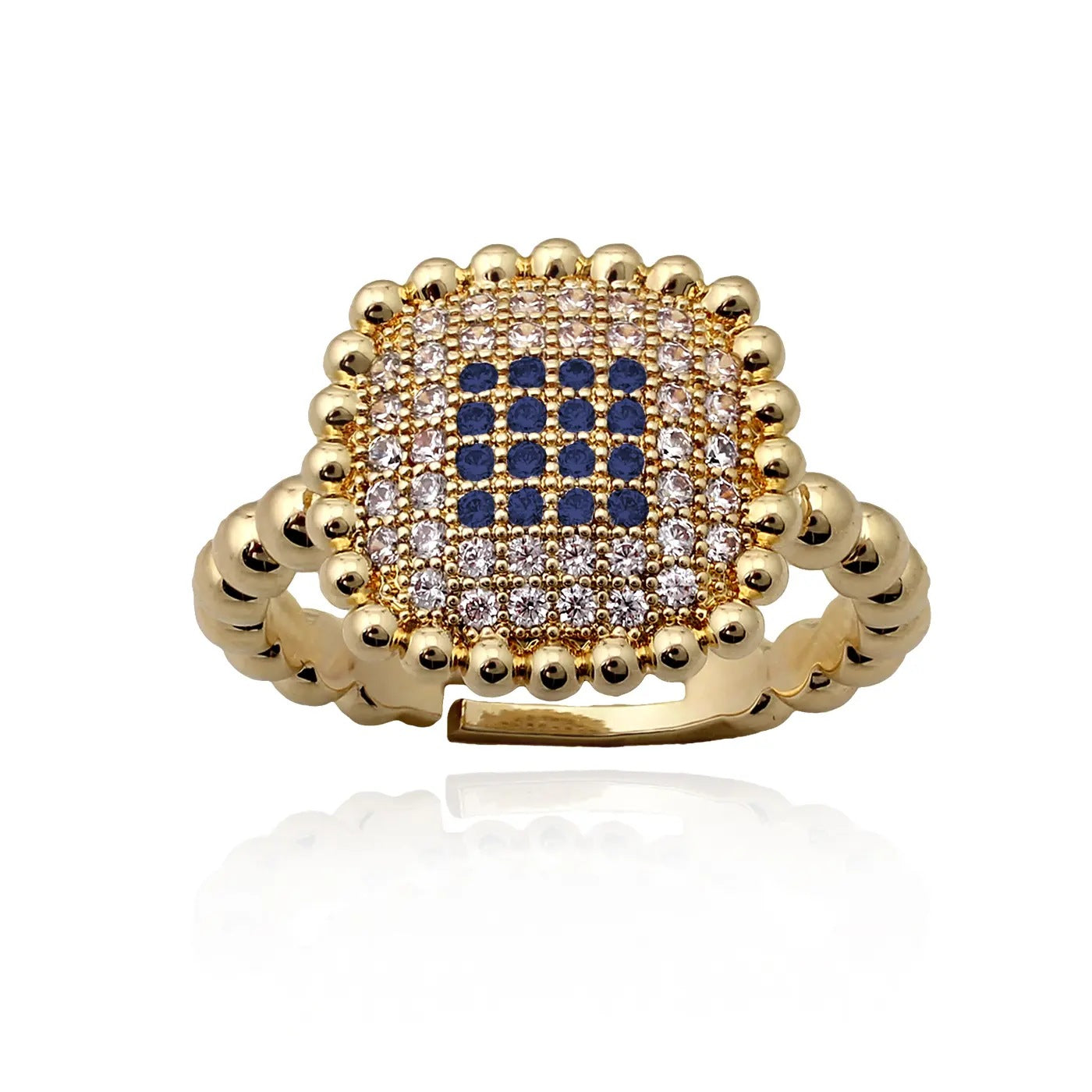 Gold Plated Square Pillow Ring - HK Jewels