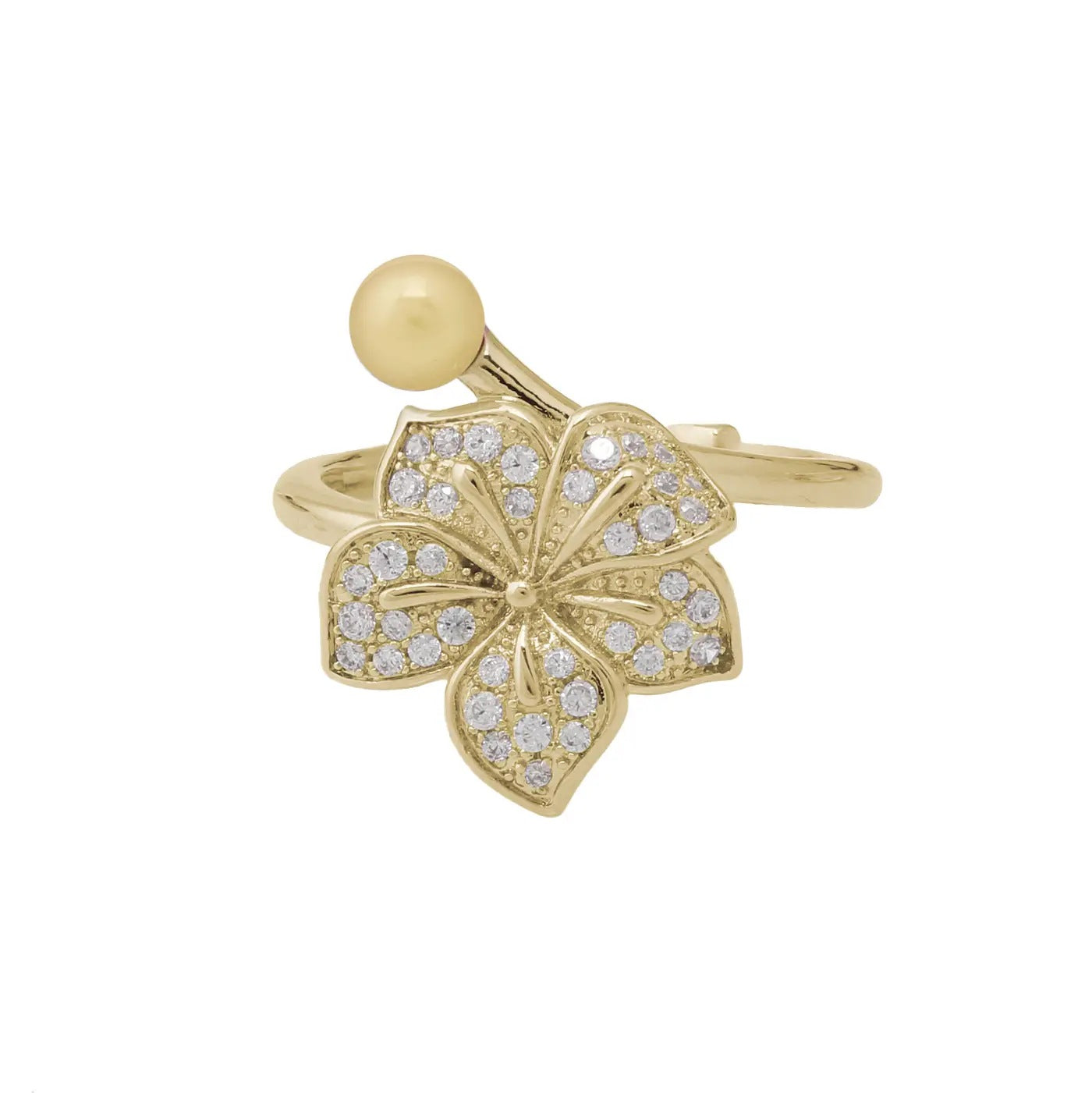 Fancy Flower with Ball Ring - HK Jewels