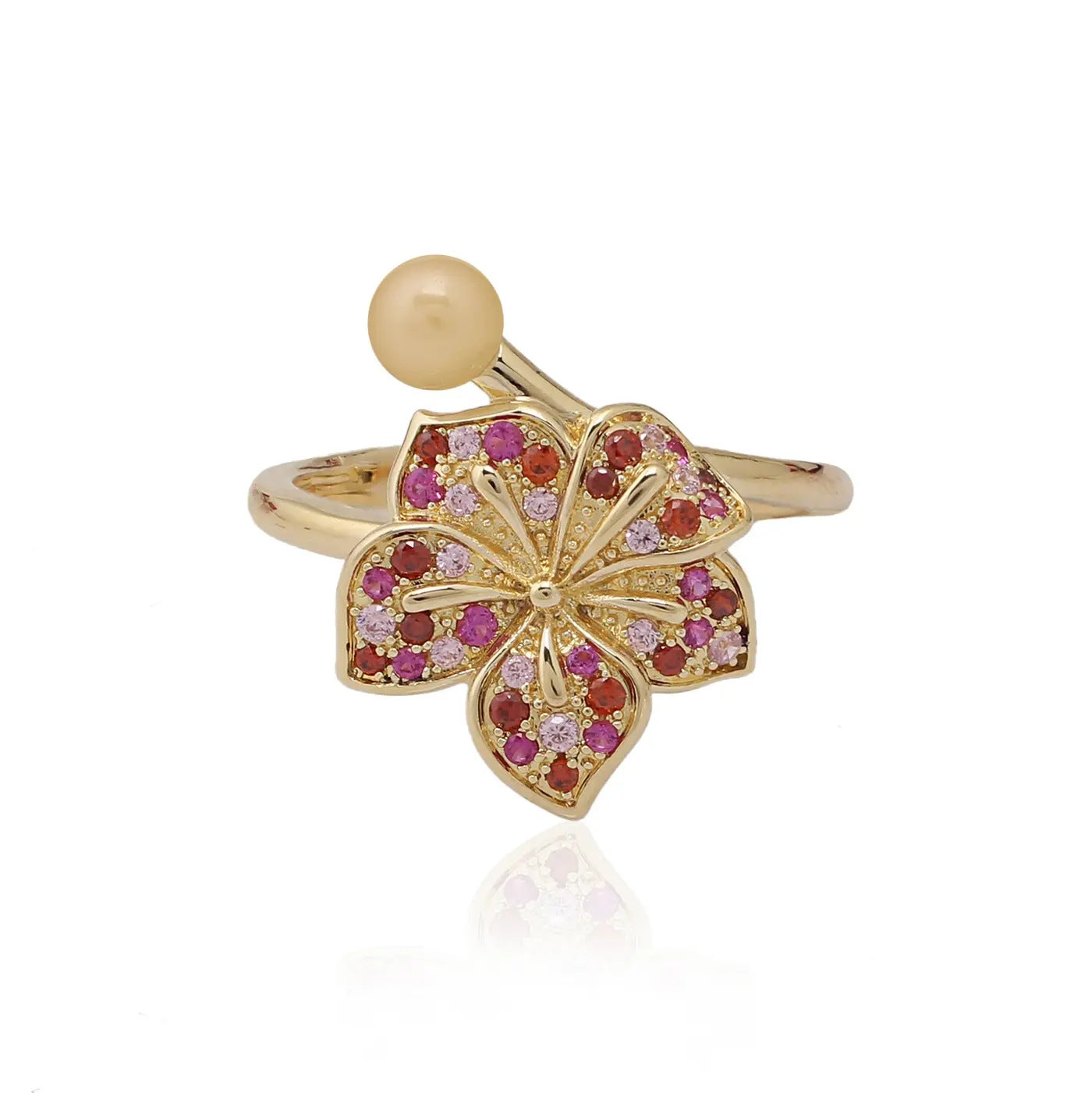 Fancy Flower with Ball Ring - HK Jewels