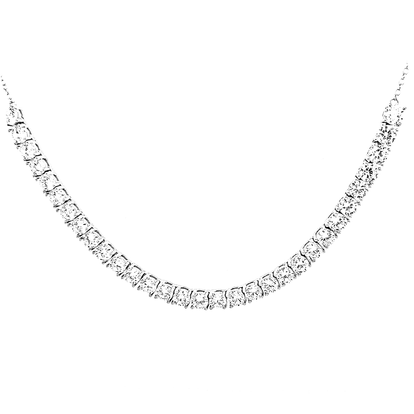 Sterling Silver CZ Half Tennis Necklace - HK Jewels