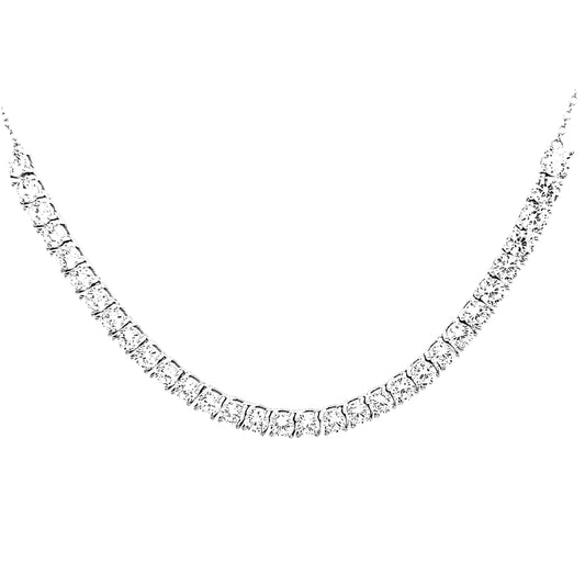 Sterling Silver CZ Half Tennis Necklace - HK Jewels