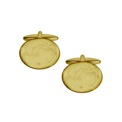 Oval Gold Plated Cufflinks - HK Jewels