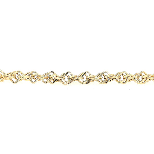 14K Diamond Shaped Link Bracelet - HK Jewels