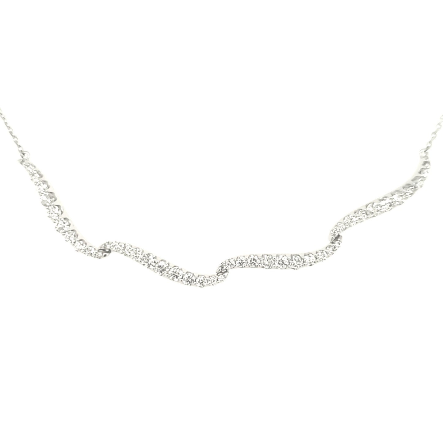 14K Wavy Diamond Bar Necklace - HK Jewels