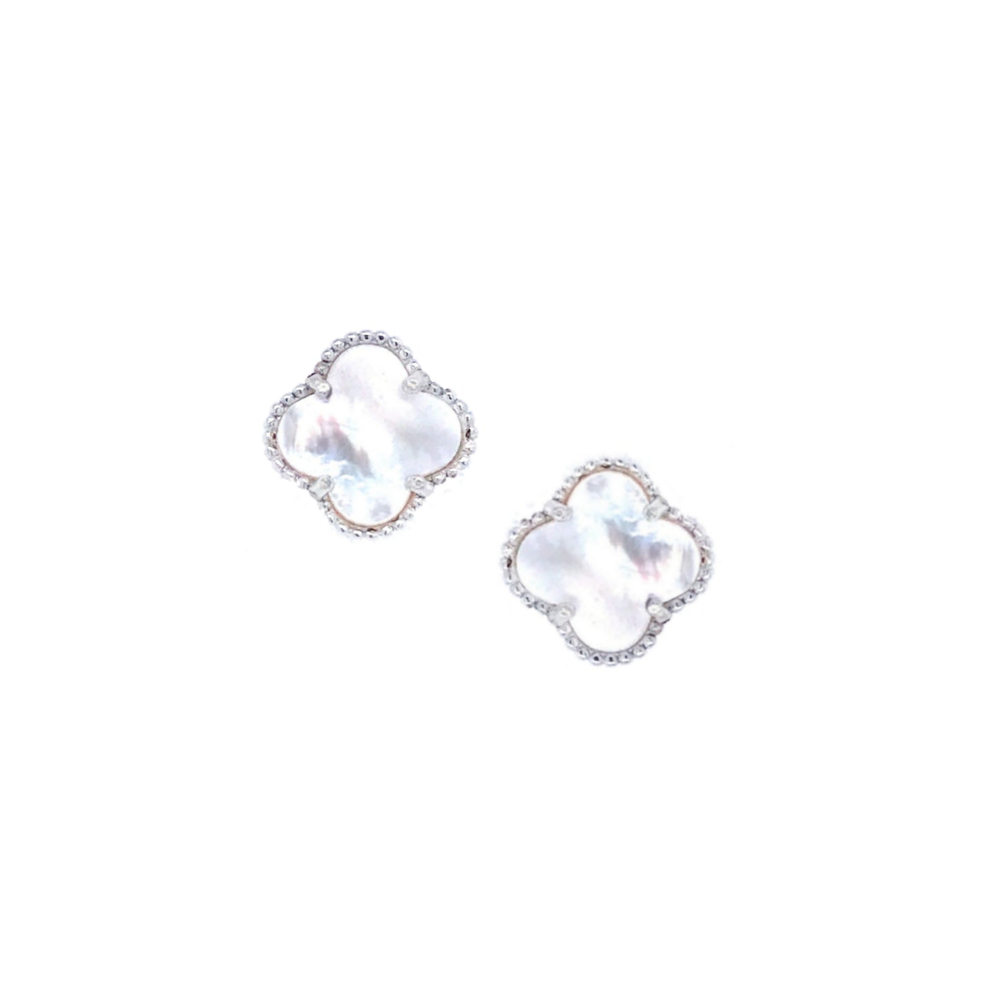 Sterling Silver Small Clover Stud Earrings - HK Jewels