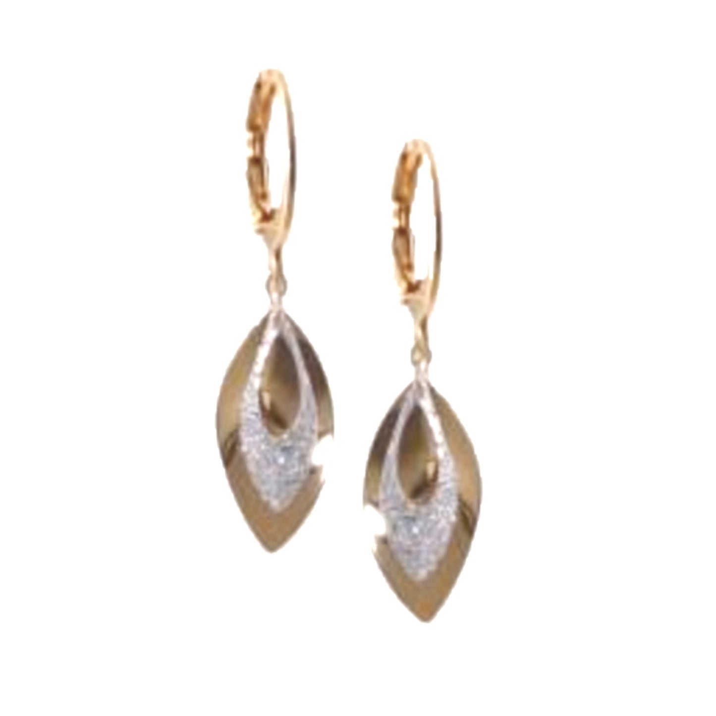 Surgical Steel Hollow Petal Over Curved Solid Teardrop Petal Earrings - HK Jewels