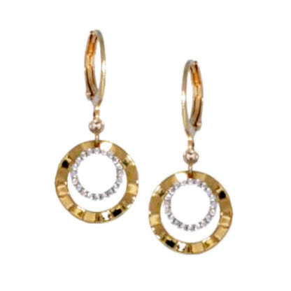 Surgical Steel Open Large Circle With CZ Shape Earring - HK Jewels